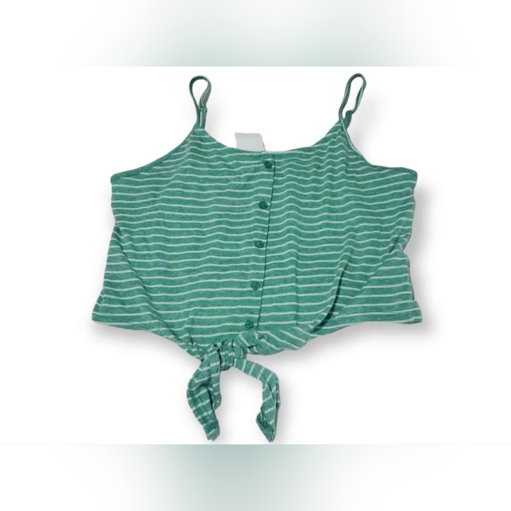 Green Cropped Tank Top